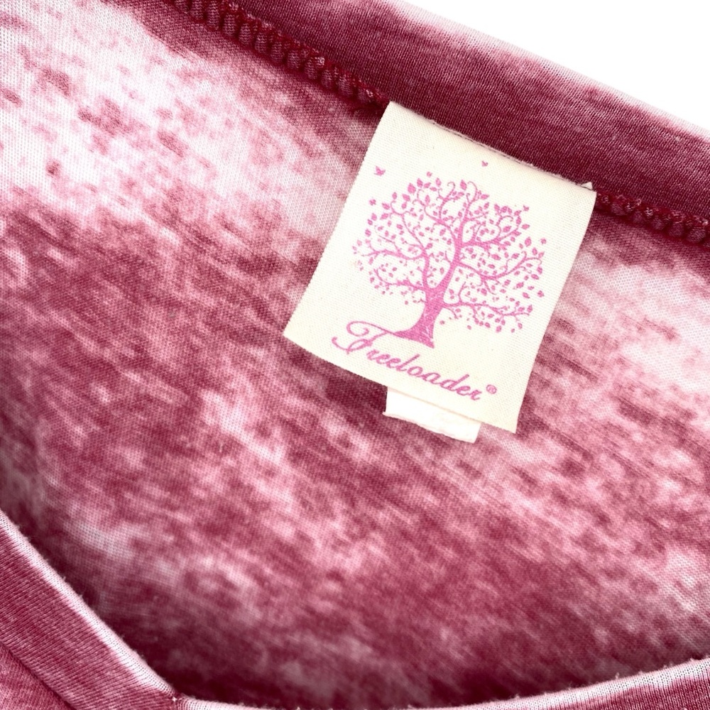 Freeloader Burgundy Burnout Oversized Long Sleeve Lightweight Top Medium - Picture 2 of 7
